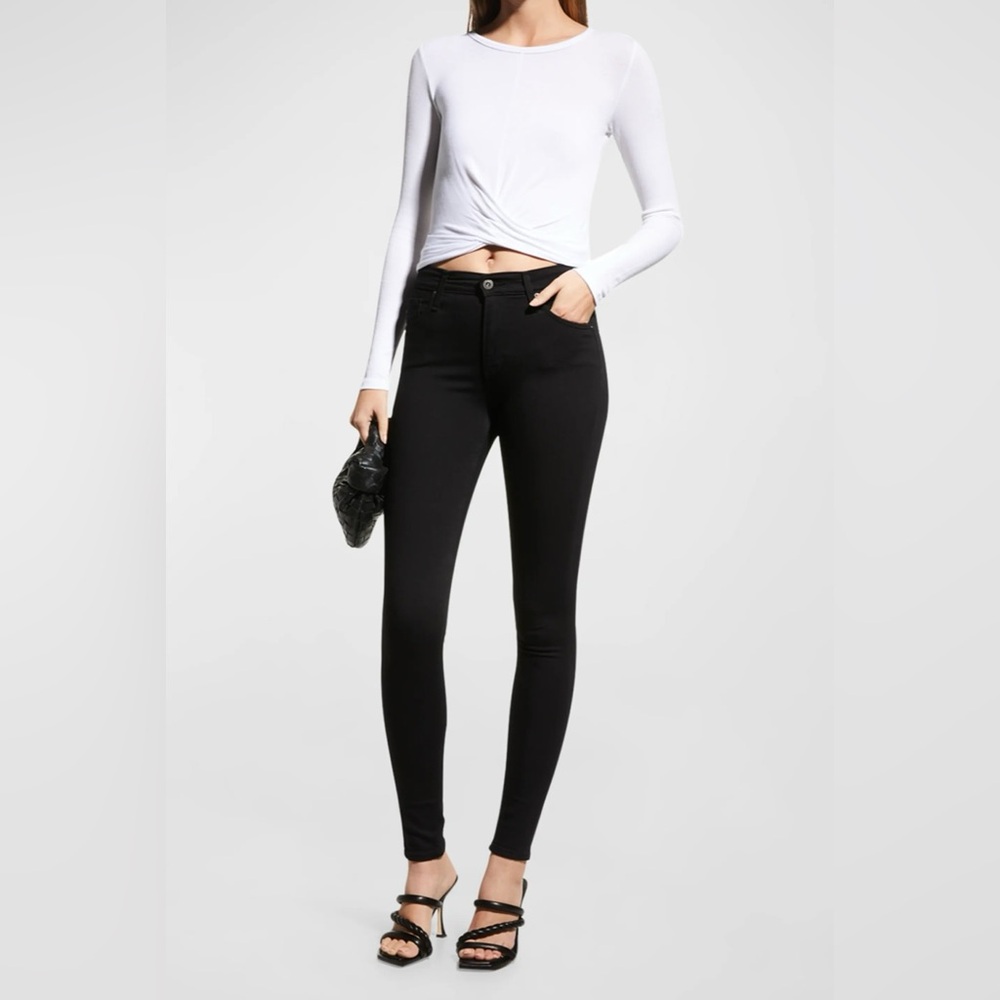 AG Adriano Goldschmied Farrah Black High Waist Skinny Jeans Seamless